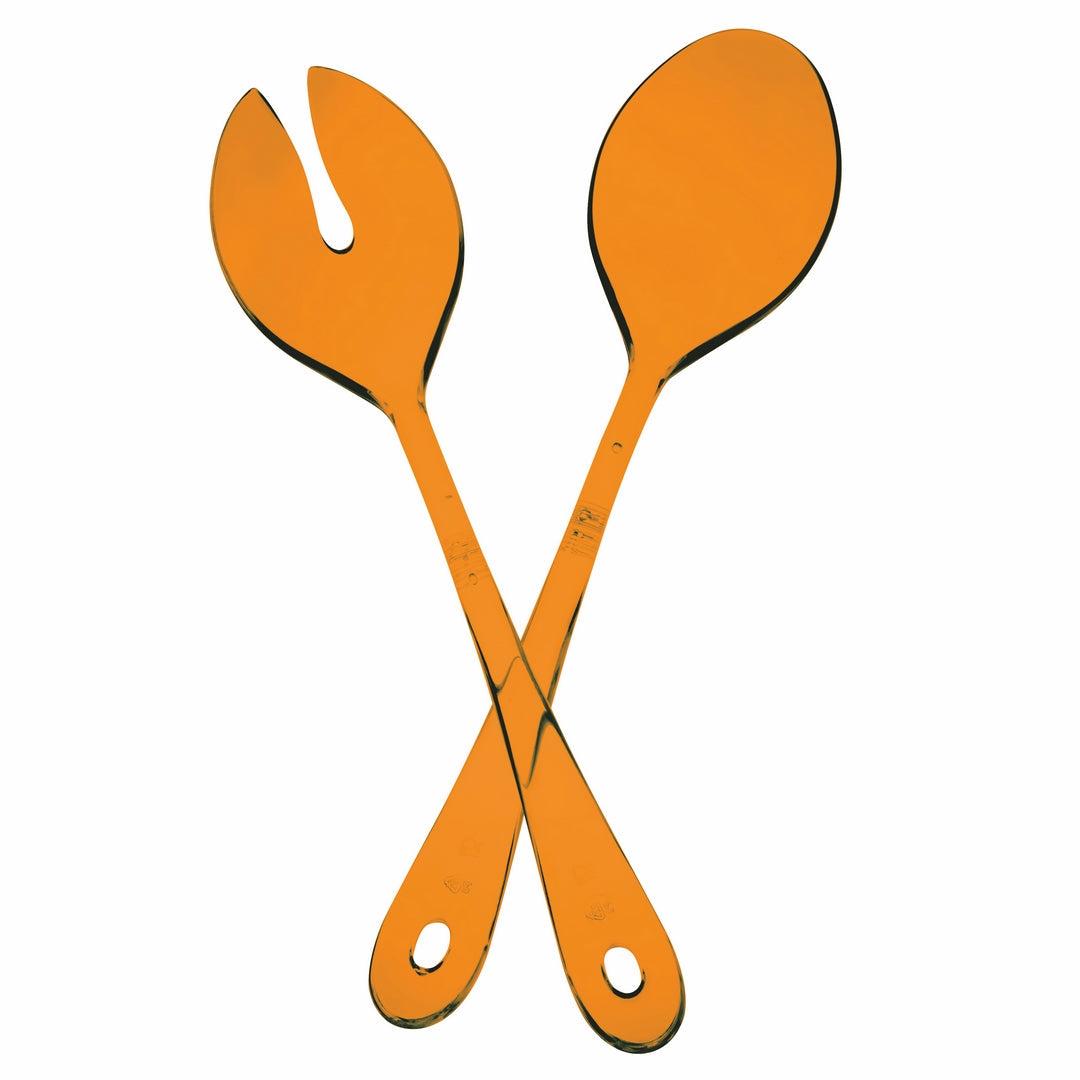 Polycarbonate Salad Serving Set, Transparent Colors Amber