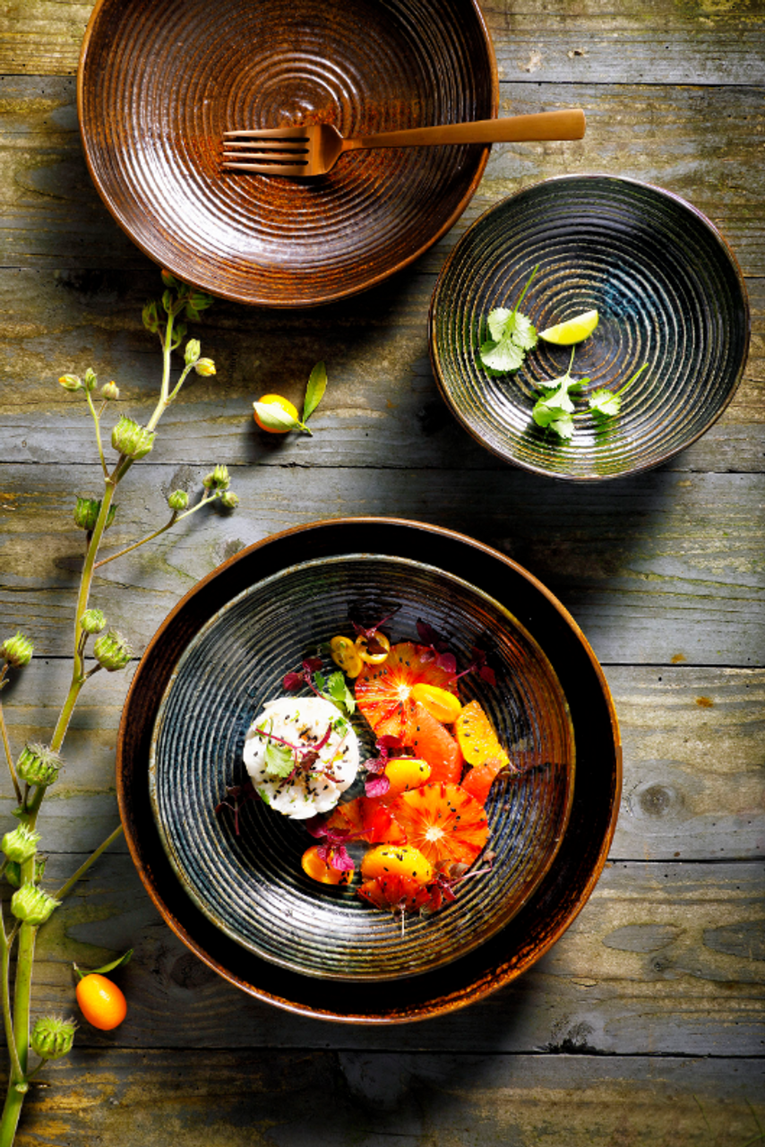 Palmer plate deep coupe Metallic 22 cm Stoneware Green