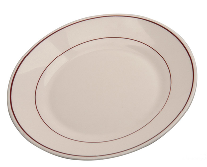 Arcoroc Bord Arcopal Bordeaux 19.5 cm Hardglas Offwhite Rood