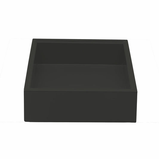 Wenge Wood Finish Square Basket;  L: 6" W: 6" Lacquered Black