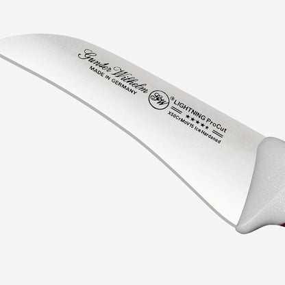 Gunter Wilhelm Thunder Curved Birds Beak Knife, 3 Inch | Brown and Grey Handle SKU: 10-102-0103