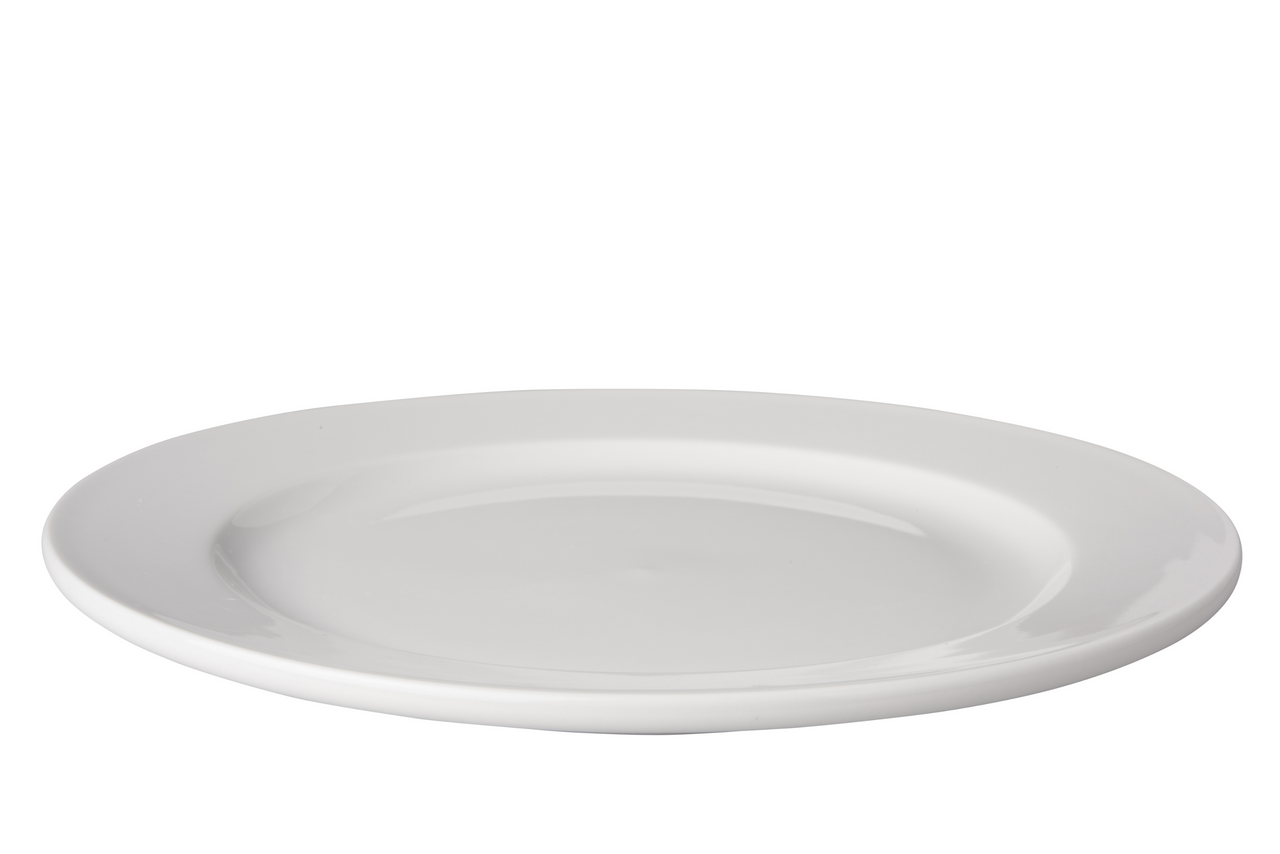 Mammoet plate wide rim Budgetline 24.5 cm Porcelain White