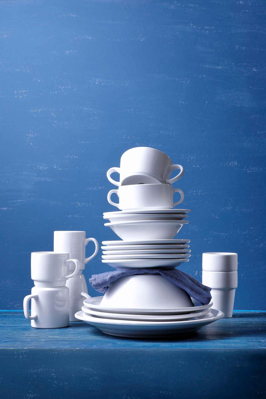 Mammoet plate narrow rim Budgetline 16 cm Porcelain White