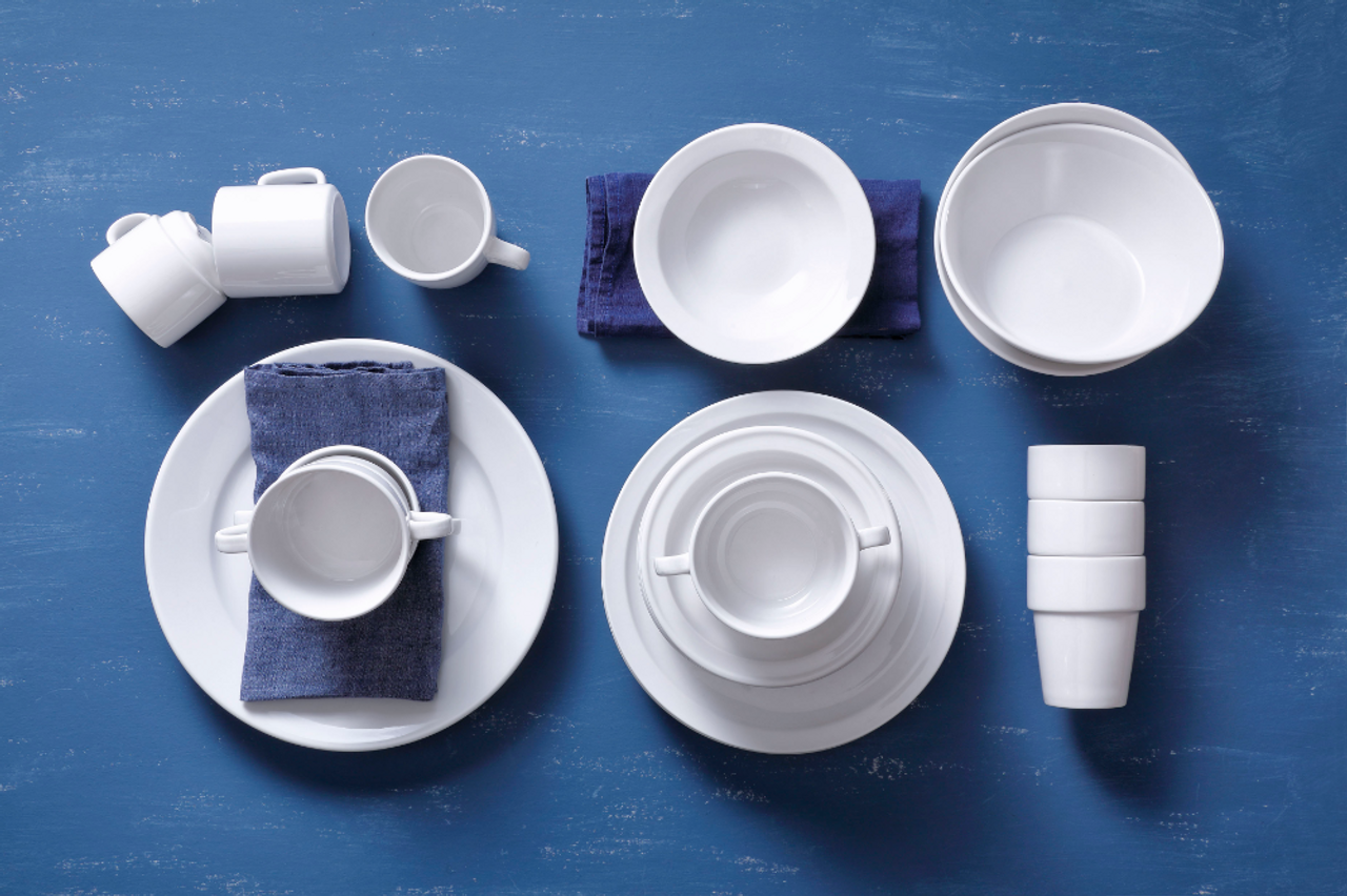 Mammoet plate narrow rim Budgetline 21 cm Porcelain White