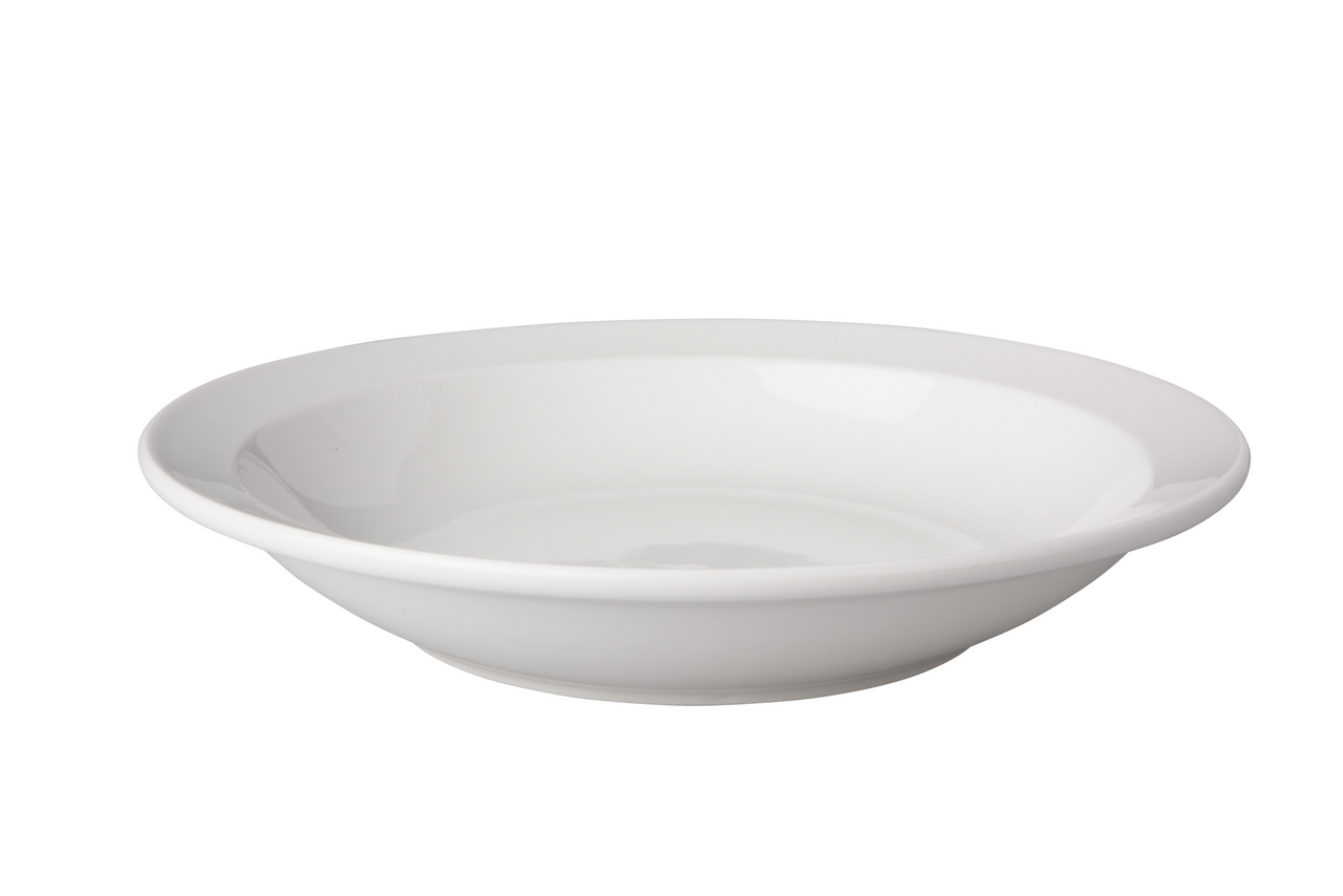 Mammoet Bord diep smalle rand Budgetline 21.5 cm Porselein Wit