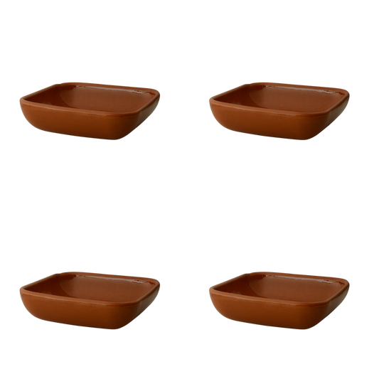 tapas-schaal-classico-12-x-12-cm-25-cl-bruin-aardewerk-4-stuks_