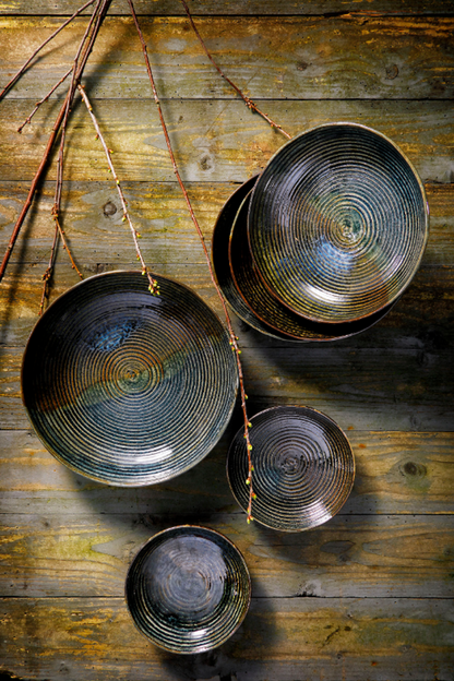 Palmer plate deep coupe Metallic 22 cm Stoneware Green