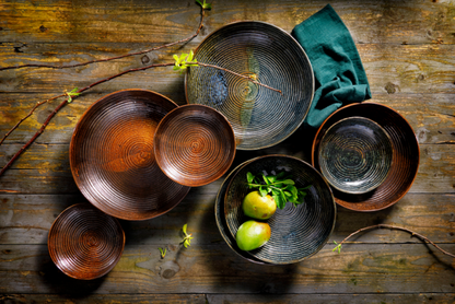 Palmer plate deep coupe Metallic 22 cm Stoneware Green