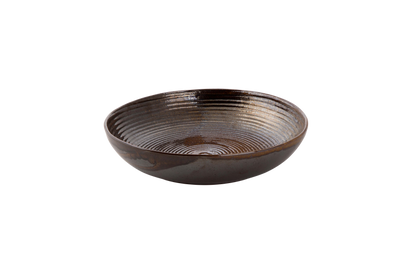 palmer-bord-diep-coupe-metallic-26-cm-bruin-stoneware-1-stuk_