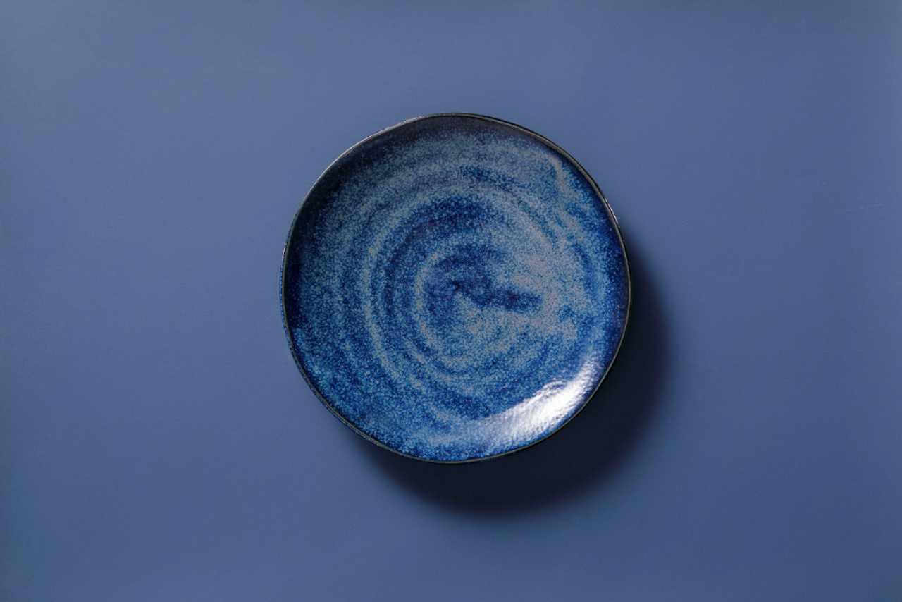 Palmer plate Kiryu 23.5 cm Porcelain Blue