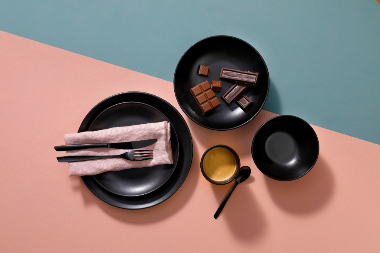 Mammoet Bord diep Moon 21.5 cm Stoneware Zwart