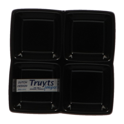 Truyts Schaal Melamine 4-vaks 12 x 12 cm Melamine Zwart