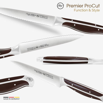 Gunter Wilhelm Thunder Utility/Steak Knife Serrated, 5 Inch | Dark Brown ABS Handle SKU: 30-313-1105