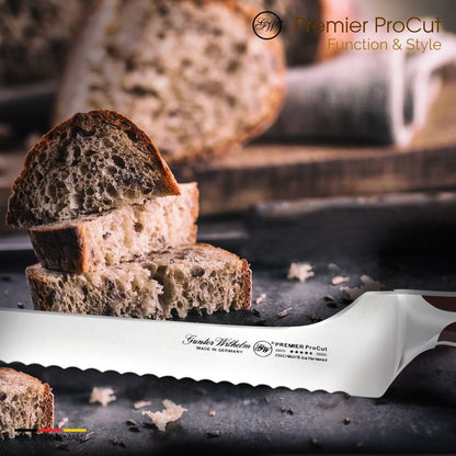 Gunter Wilhelm Thunder Offset Bread Knife, 8 Inch | Dark Brown ABS Handle SKU: 30-348-1508